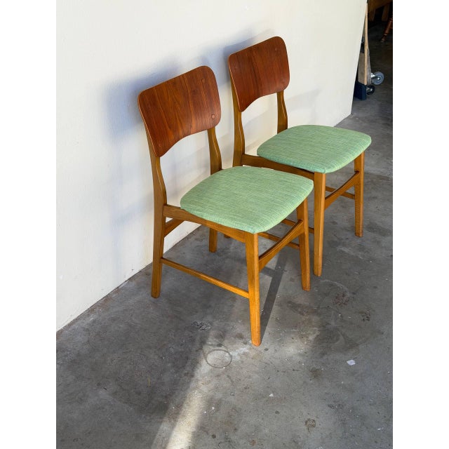 Mid-Century Modern Set of 2 Teak Dining Chairs by Ib Kofod-Larsen for Christensen & Larsen - Danish Modern 1960s For Sale - Image 3 of 10