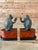 Vintage Maitland-Smith Style Bronze Patina Monkey Bookends on Burl Wood Bases – Pair For Sale - Image 11 of 12