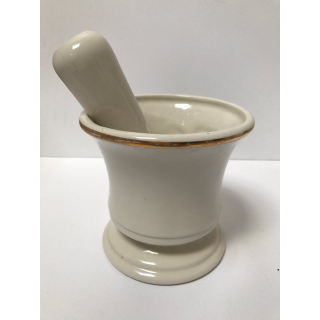 Vintage Pharmacy Mortar Pestle Rx Blair Pottery Chairish