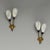 Mid-Century Modern Italian Mid-Century Modern, Wall Sconces, Patinated Brass, Opaline Glass, Italy, 1950s For Sale - Image 3 of 11