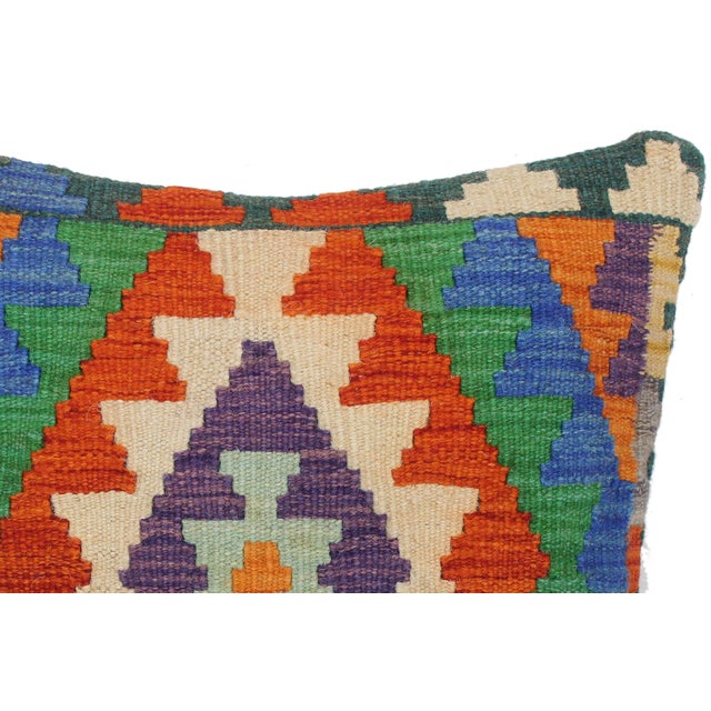 1990s Rustic Turkish Hand Woven Kilim Throw Pillow For Sale - Image 4 of 8