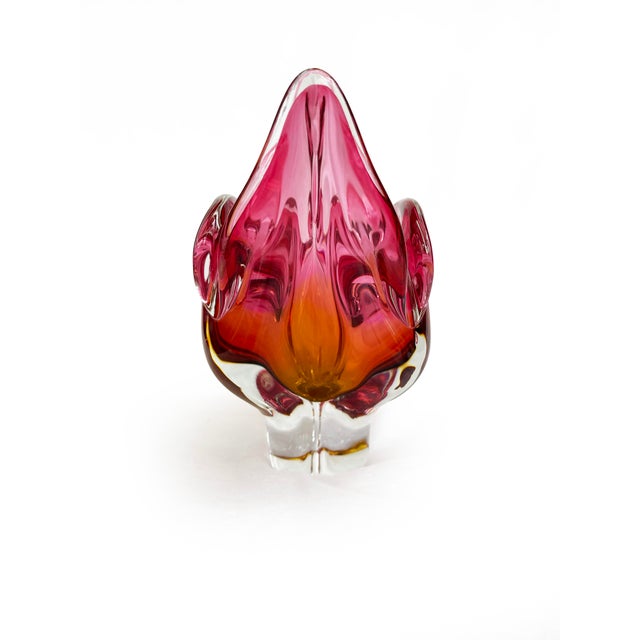 Glass Sommerso Pink and Orange Art Glass Bowl by Josef Hospodka for Chribska, 1960s For Sale - Image 7 of 13