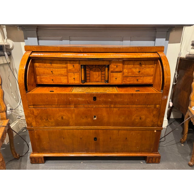 Biedermeier 19th Century Biedermier Roll Top Desk For Sale - Image 3 of 7