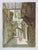 Late 20th century watercolor on paper painting of woman and child in a middle eastern cityscape. Unsigned. Unframed.