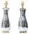 Mid 20th Century Chrome and Brass Vase Shape Table Lamps - a Pair For Sale - Image 4 of 8