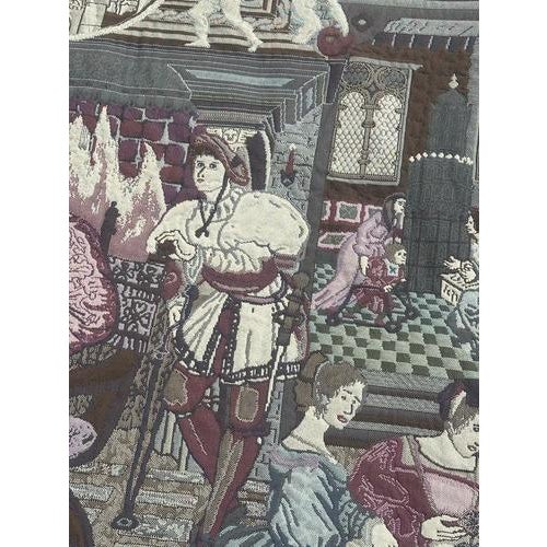 Mid-Century French Aubusson Style Jacquard Tapestry, 1960s For Sale - Image 13 of 18