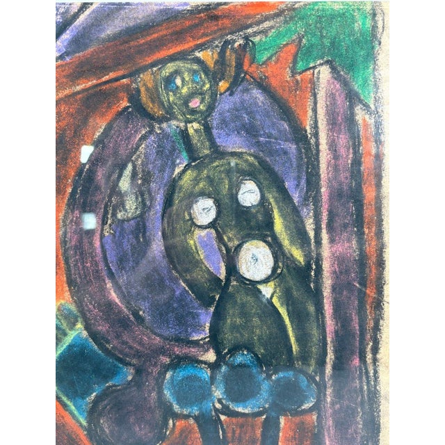 Karel APPEL (1921-2006) pastel drawing on paper "Composition with Nude Woman", pastel signed lower left. Bears a...