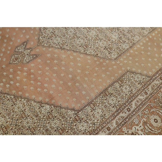 Early 20th Century Large Brown Antique Persian Tabriz Rug For Sale - Image 5 of 6