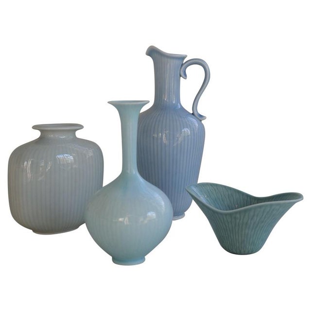 Mid-Century Modern Ceramic Vases attributed to Gunnar Nylund for Rörstrand, Sweden, 1950s, Set of 4 For Sale - Image 10 of 10