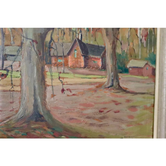 Swedish original oil on panel painting "autumn" by olle farla--vintage & framed a beautiful classic oil on panel, signed...
