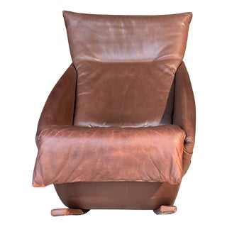 Rocking Chair in Brown Leather from de Sede, Switzerland, 1970s For Sale