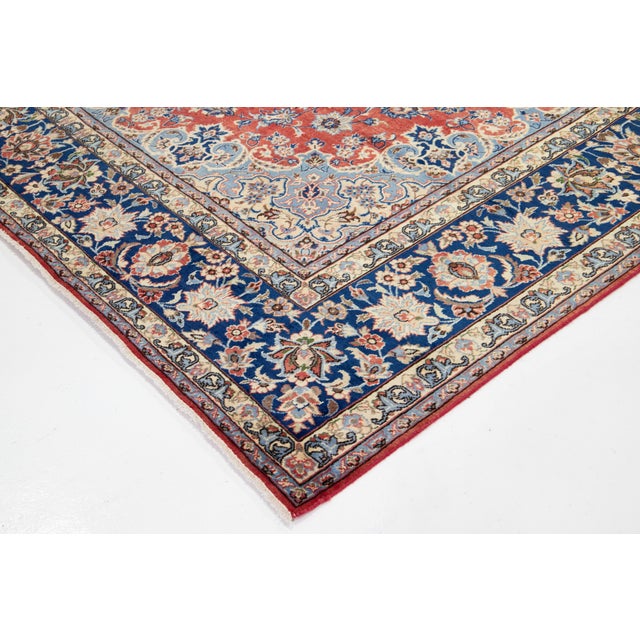 Vintage Persian Isfahan Red Wool Rug With Rosette Motif For Sale - Image 10 of 10