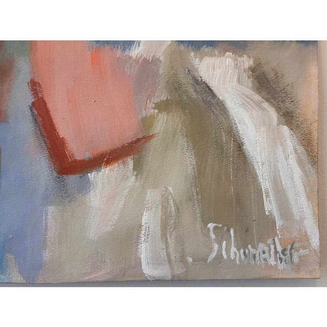 Paint Vintage Mid to Late 20th Century Original Abstract Painting by Illegible Signature For Sale - Image 7 of 12