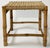 Vintage woven rope top stool with bamboo frame. Four legs supported by stretchers topped by uniquely woven top. Age wear....