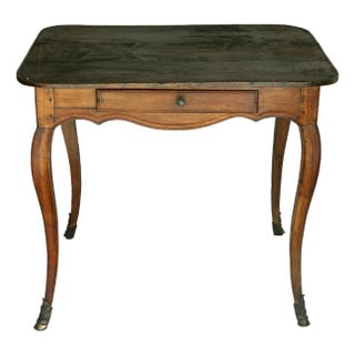 Antique Wood Side Table W/ 2 Drawers For Sale