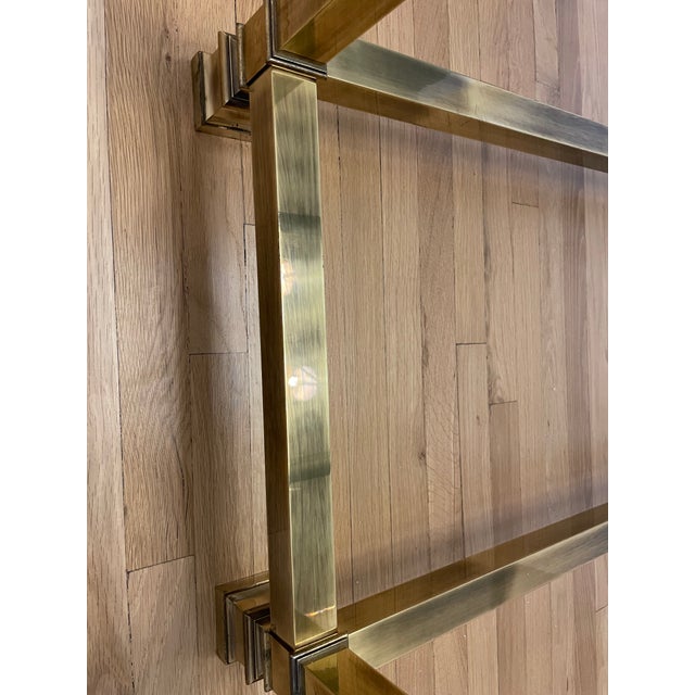 1980s LaBarge Attributed Brass and Glass Dining Table With 1/2" Thick Beveled Glass Top Vintage For Sale - Image 5 of 9