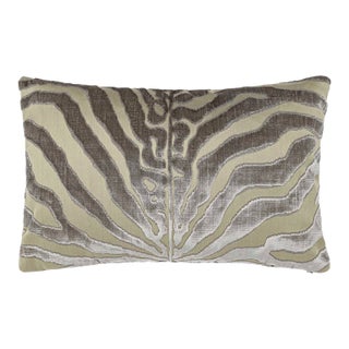 Velvet Animale Scalamandre Lumbar Pillow and Insert For Sale