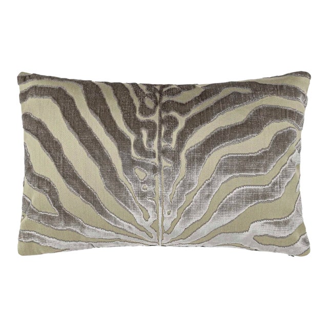 Velvet Animale Scalamandre Lumbar Pillow and Insert For Sale