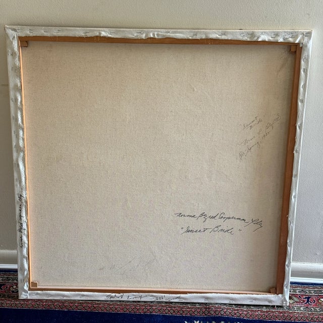 Gold Norma Bezrod Original Signed 1985 O/C Painting "Sunset Bride" For Sale - Image 8 of 11