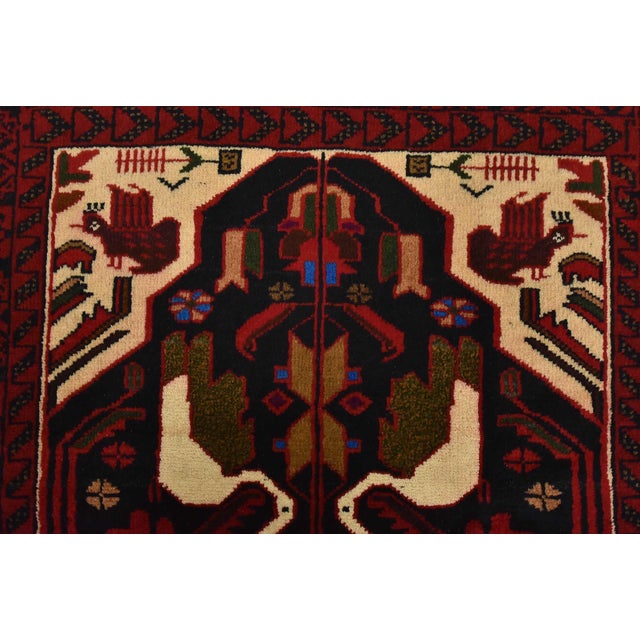 Blue Baloch Rug 3’3” X 5’10” Blue Wool Vintage Tribal Hand-Knotted Oriental Carpet For Sale - Image 8 of 12