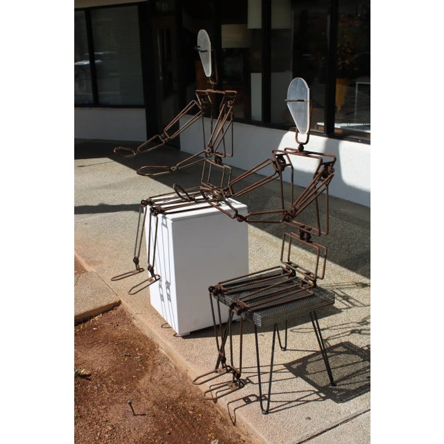 Pair of 1990s Articulated Metal Figures For Sale - Image 4 of 13