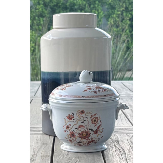 Incredibly rare, this pair of Wedgwood 'Kashmar" ceramic ice buckets are in excellent vintage condition, and make a...