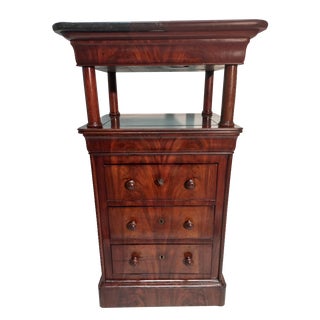 19th Century Pedestal with Drawers in Mahogany For Sale