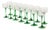 Vintage Alsace Wine Glasses with Green Stems from Luminarc, 1970s, Set of 14 For Sale