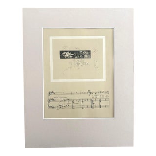 Antique 1888 July Lullaby Sheet Music Print pub. by Prang 1n 11x14 Mat, EUC For Sale