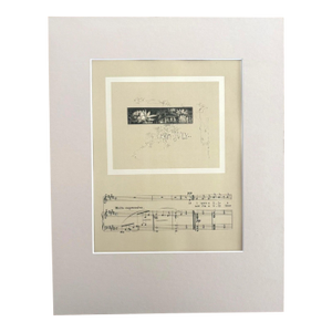 Antique 1888 July Lullaby Sheet Music Print pub. by Prang 1n 11x14 Mat, EUC