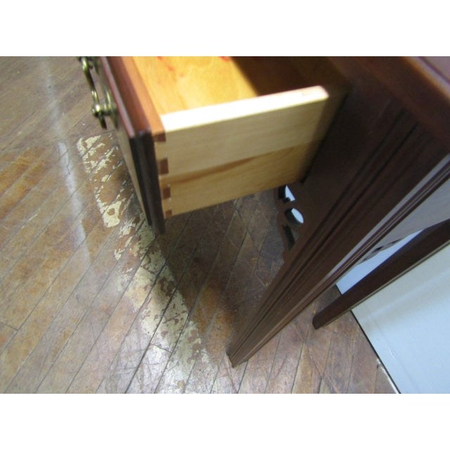 1990s Ethan Allen Solid Cherry One Drawer Console Table For Sale - Image 5 of 7