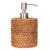Boho Chic Artifacts Rattan Stainless Steel Polished Finish Soap Pump Dispenser in Brown For Sale - Image 3 of 3