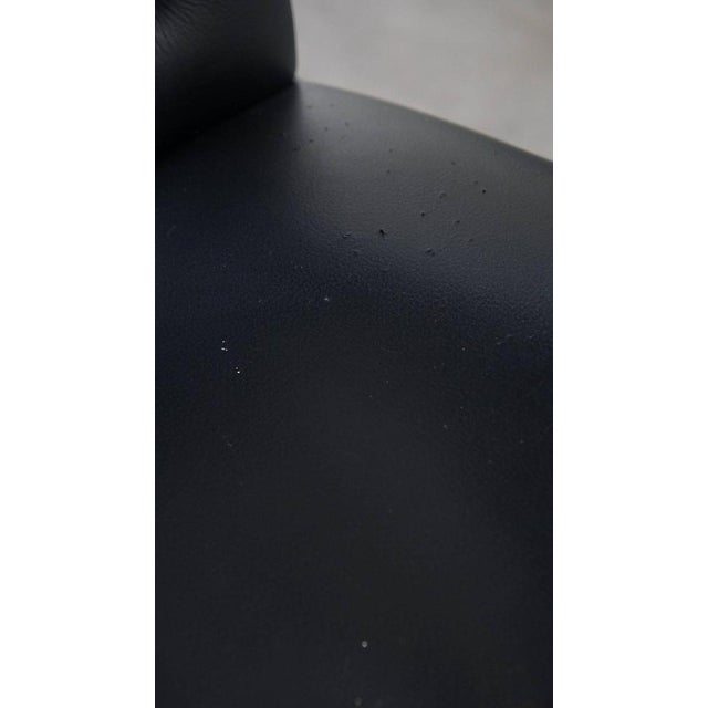 Dark Blue Cowhide Chesterfield Swivel Desk Chair For Sale - Image 10 of 18