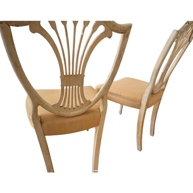 18th C Style Late Gustavian Paint Decorated Side Chairs For Sale - Image 4 of 4