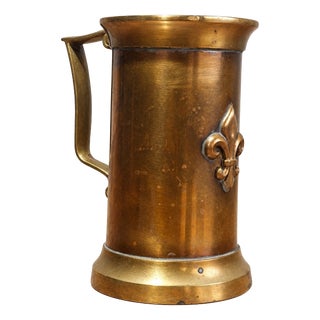 Art Nouveau Beer Mug by Max Le Verrier Bronze & Fleur-De-Lis, 1890s For Sale