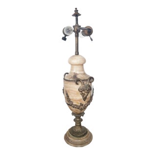Antique Art Nouveau Marble Devil or Goat Table Lamp For Sale