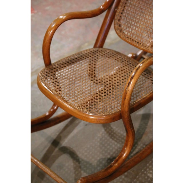 Early 20th Century Early 20th Century French Thonet Style Bentwood Child Rocking Chair For Sale - Image 5 of 11