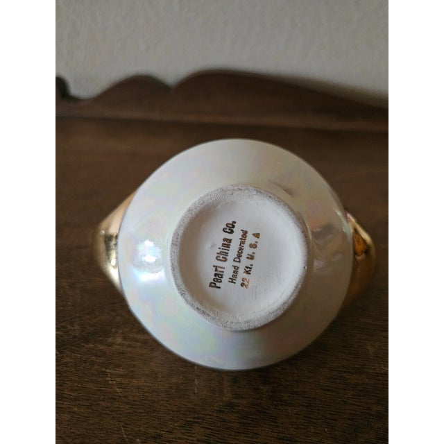 Vintage Pearl China Company Mini Opalescent Ceramic Sugar and Creamer Set For Sale - Image 6 of 11