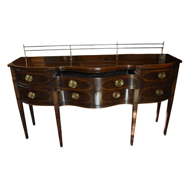 Drexel Heritage Drexel Heritage Heirloom Collection Inlaid Mahogany Sideboard For Sale - Image 4 of 10