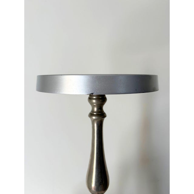 Metal Cast Aluminium Side Table with Pedestal Tripod Legs For Sale - Image 7 of 8