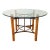 Vintage Rattan and Bamboo Round Glass Top Dining Table in the Style of McGuire For Sale