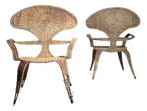 Tropi-Cal Danny Ho Fong and Miller Fong Garden Patio Pair of Chairs