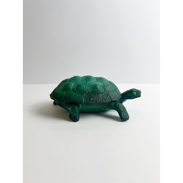 Vintage Green Glass Turtle Trinket Box by Curt Schlevogt, Czechoslovakia, 1960s For Sale - Image 6 of 10