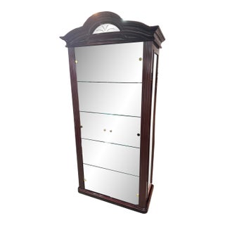 Two Door Curio Cabinet Attributed to Howard Miller For Sale