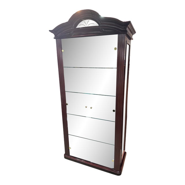 Two Door Curio Cabinet Attributed to Howard Miller For Sale