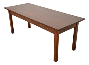 Late 20th Century Stickley Style Mission Oak Arts & Crafts Harvest Farmhouse Dining Table, Newly Refinished