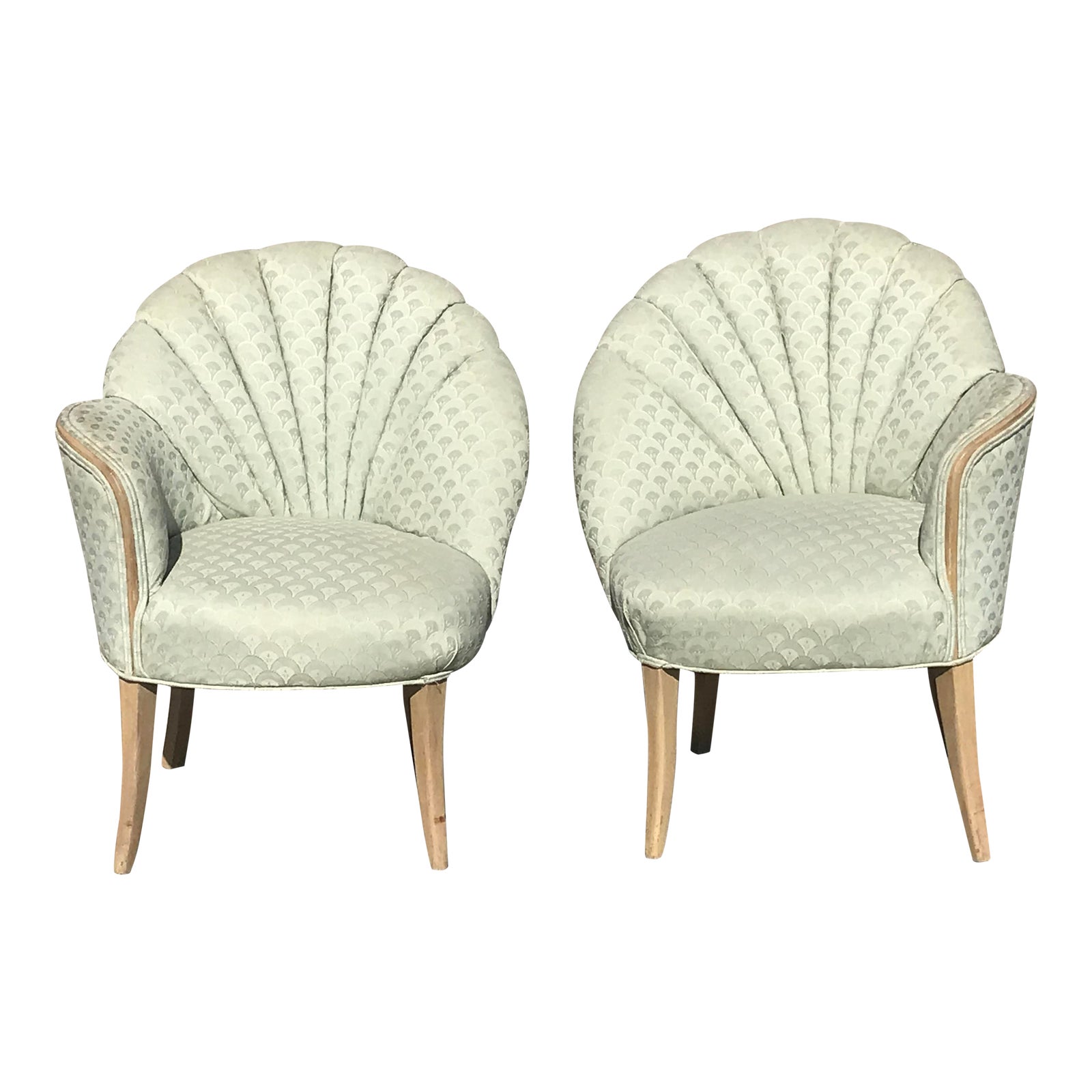 1920's Vintage Art Deco Shell Back Boudoir Chairs A Pair Chairish