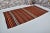 Vintage Mid-Century Turkish Striped Kilim Runner Rug in Orange, Red & Cream For Sale - Image 11 of 14