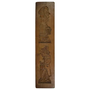Double-Sided Wooden Gingerbread Mold, Man and Woman