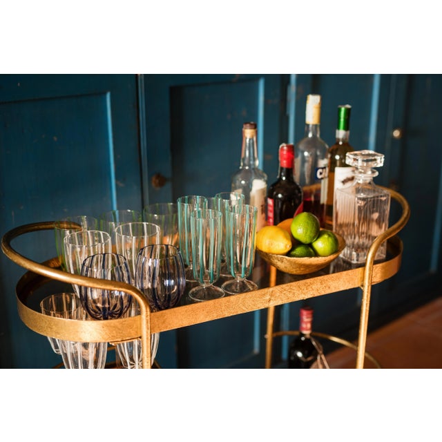 VIETRI Nuovo Stripe Blue Wine Glass For Sale In Raleigh - Image 6 of 9